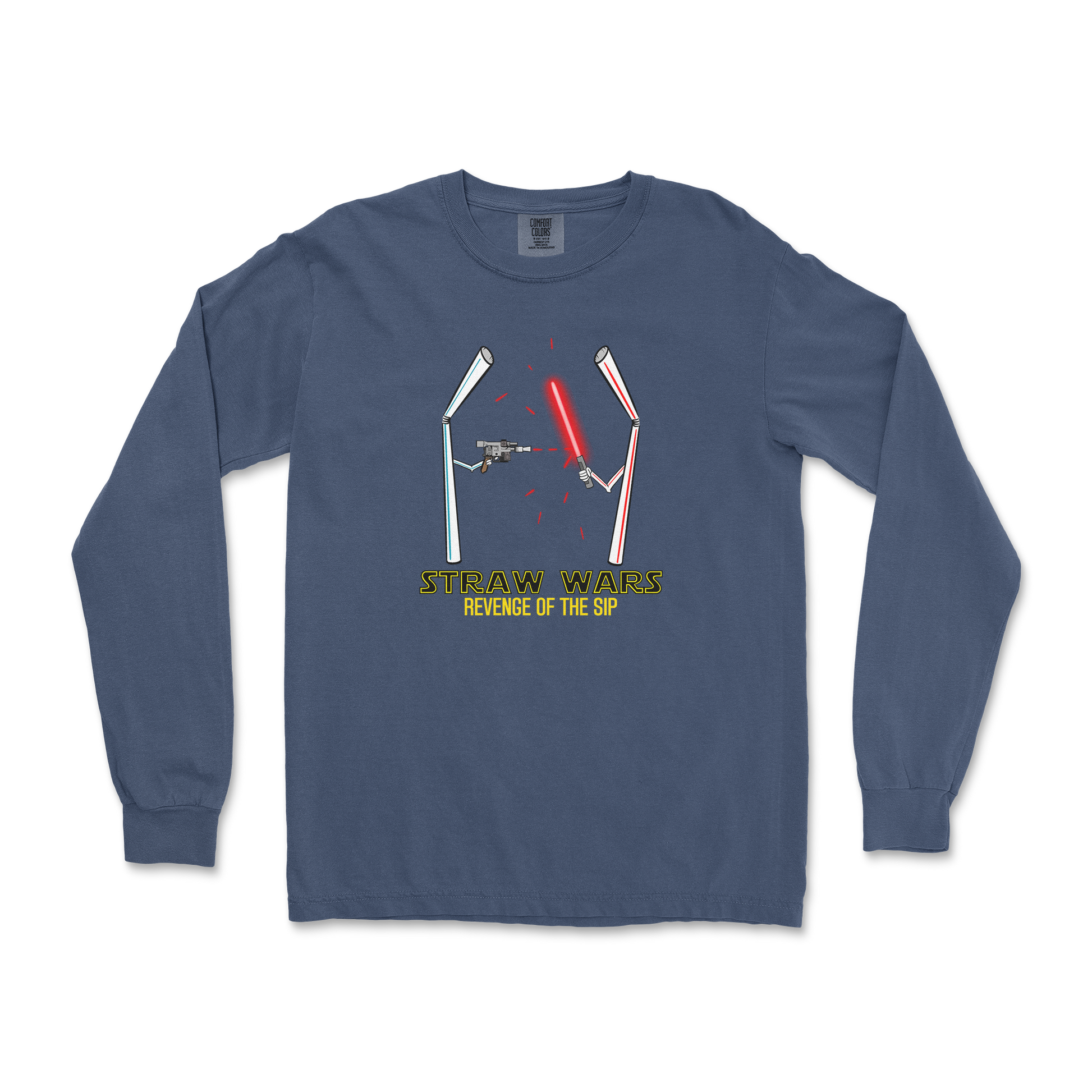 Comfort Colors Long Sleeve Straw Wars in Midnight