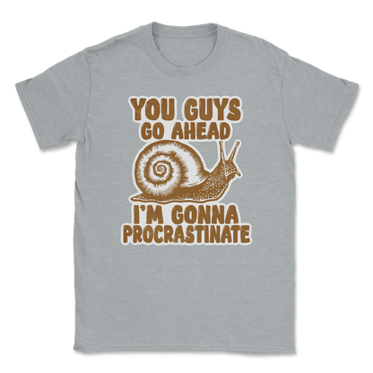 The Nice Shirt T-Shirt Procrastinating Snail  in Sport-Grey