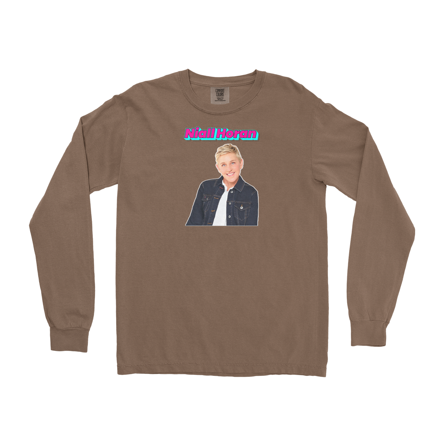 Comfort Colors Long Sleeve Niall Horan in Espresso