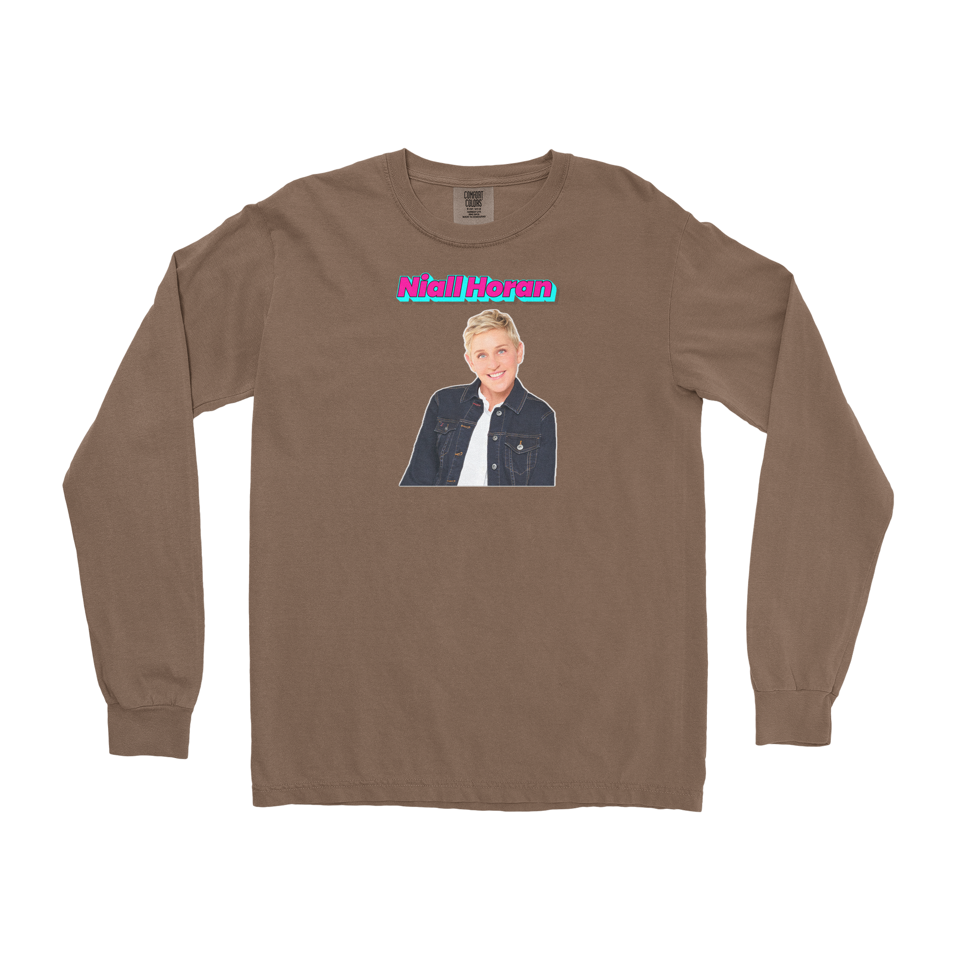 Comfort Colors Long Sleeve Niall Horan in Espresso