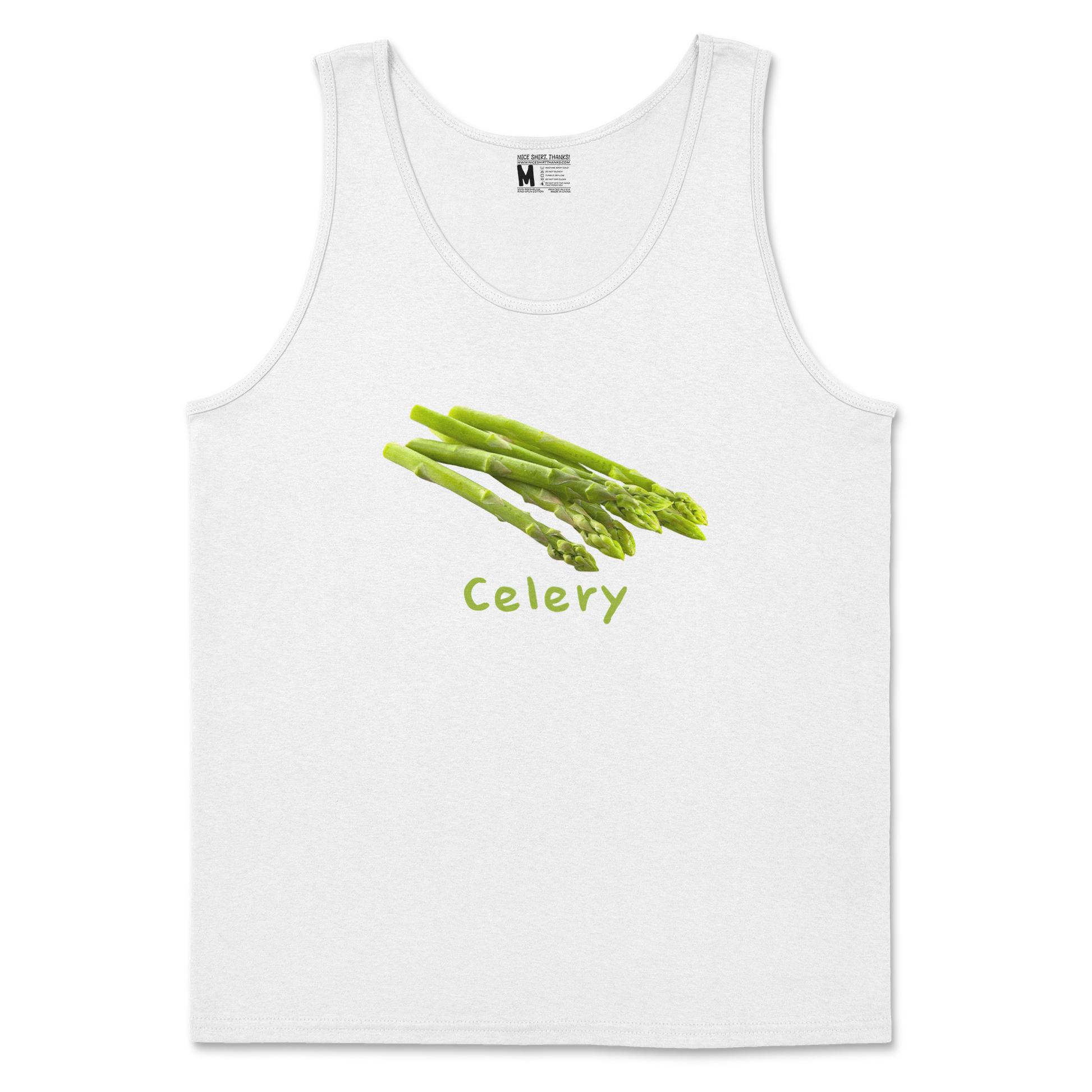 Gildan SoftStyle Tank Top Celery in White