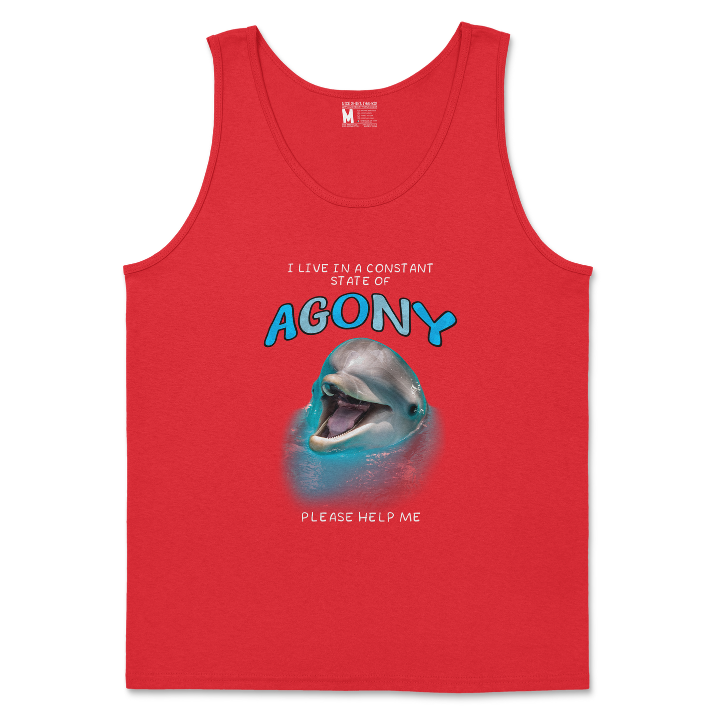 Gildan SoftStyle Tank Top Agony Dolphin in Red