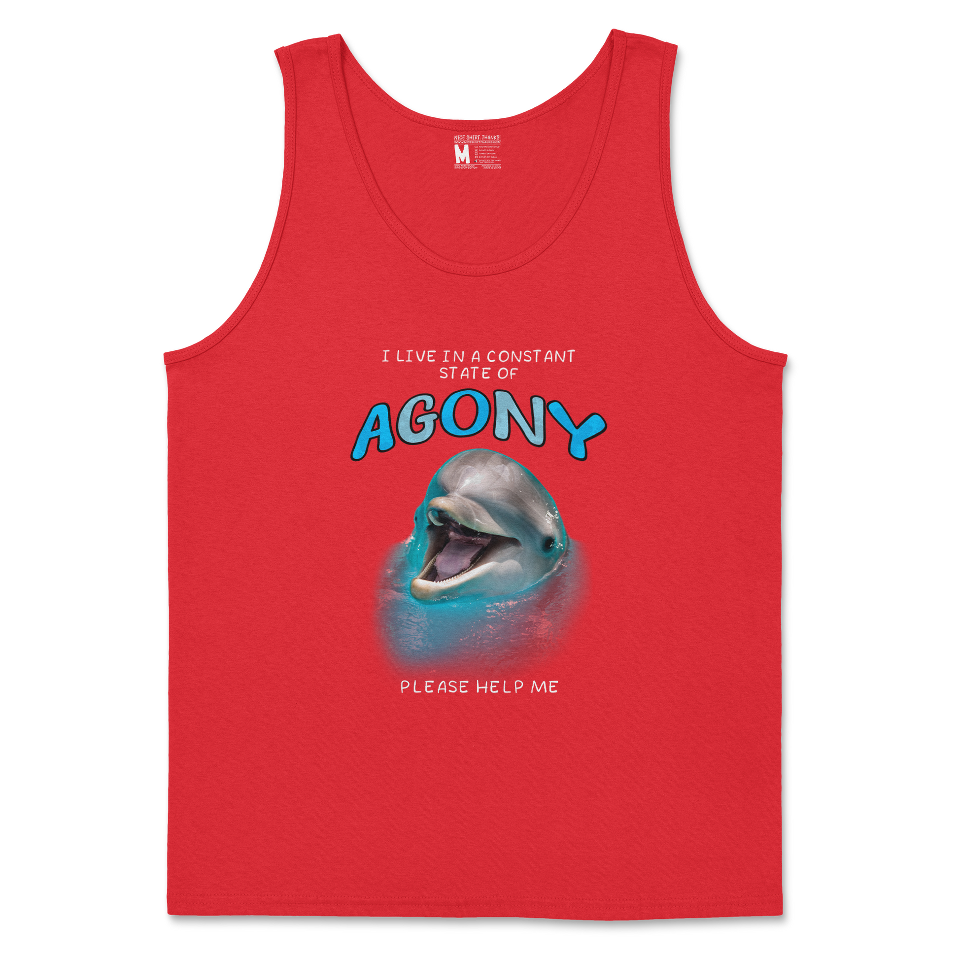 Gildan SoftStyle Tank Top Agony Dolphin in Red