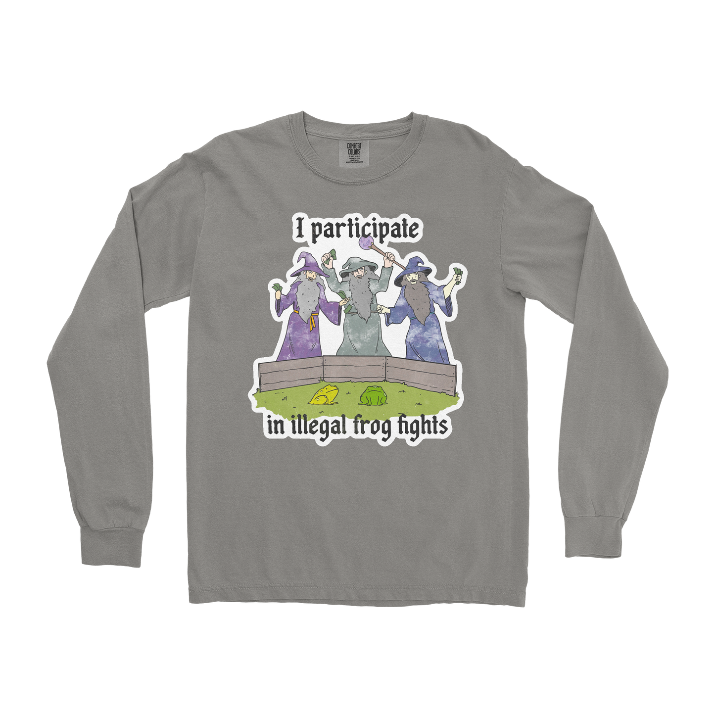 Comfort Colors Long Sleeve Wizard Activities  in Grey