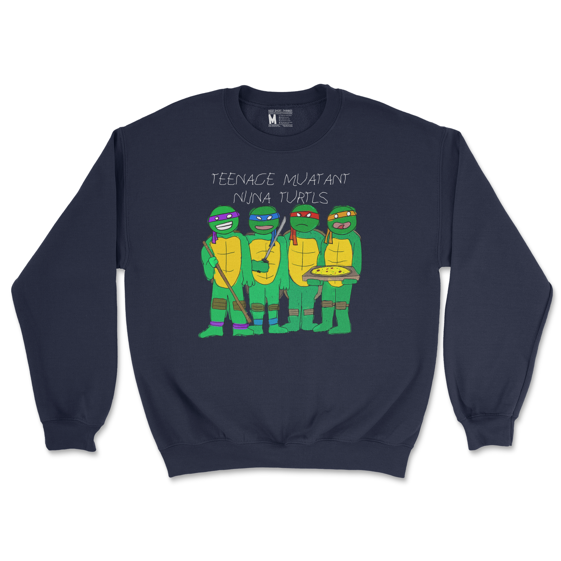 Gildan SoftStyle Crew Neck Ninja Turtles in Navy