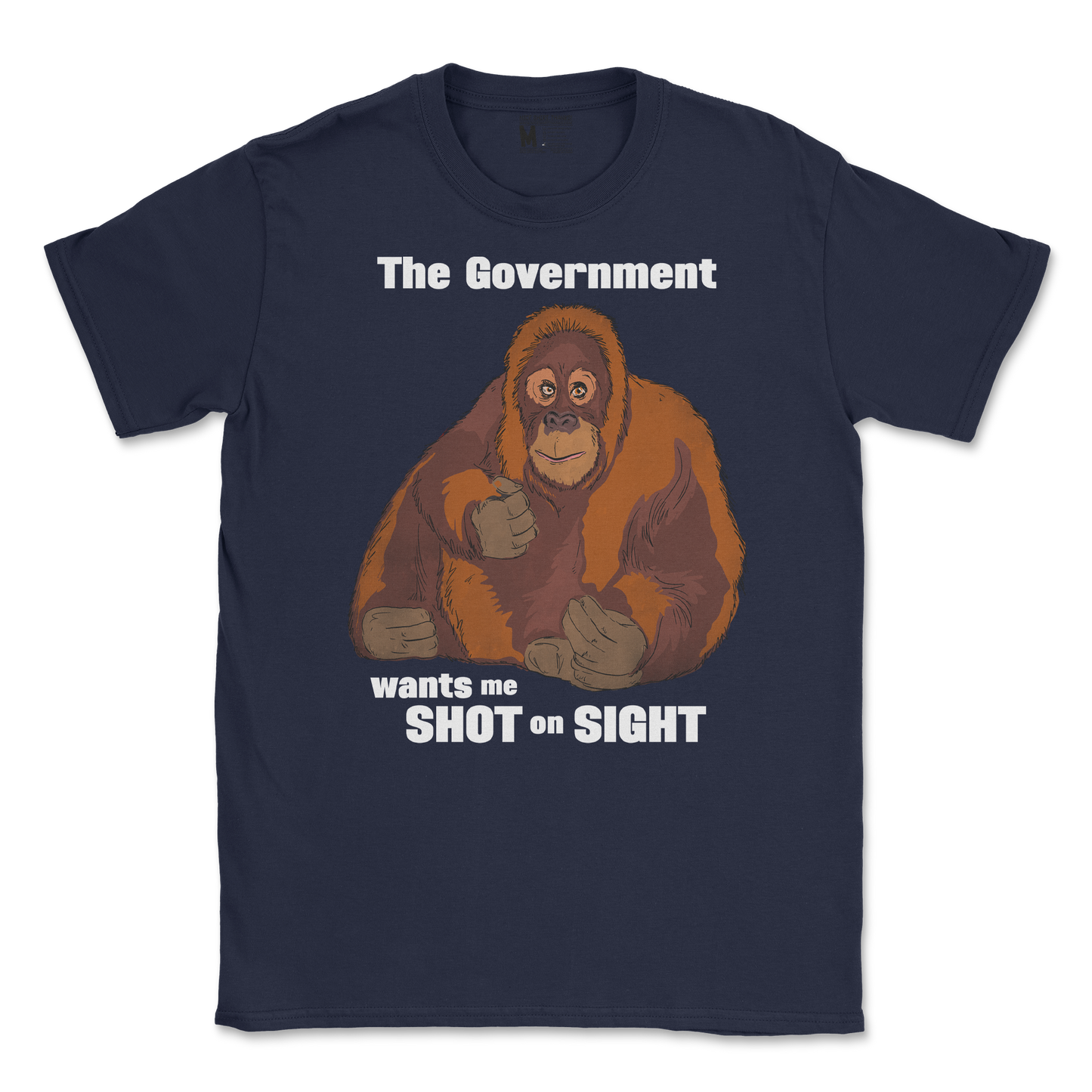 Gildan SoftStyle T-Shirt The Government Hates Me  in Navy