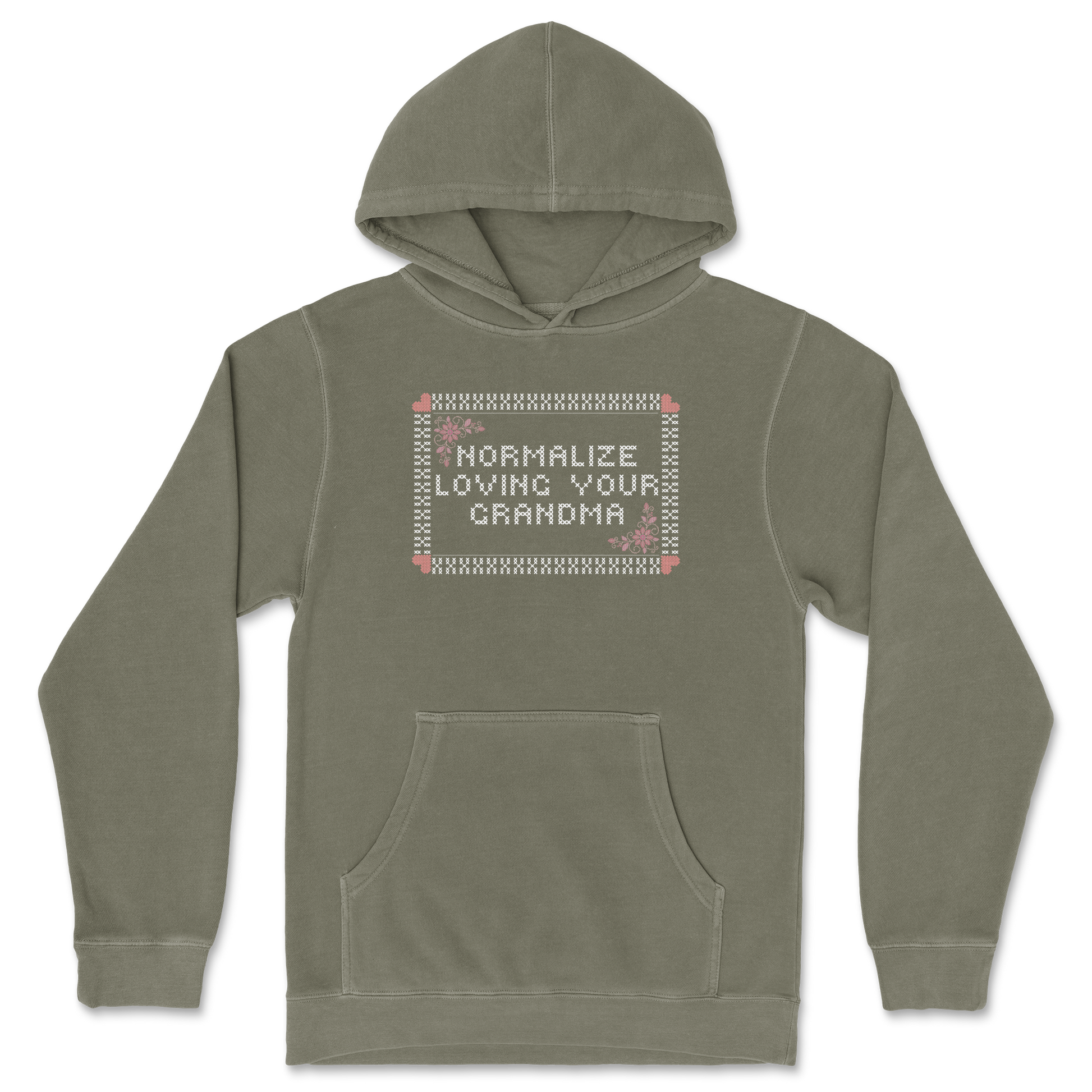 Independent Clothing Co. Hoodie Cross Stitch in Olive