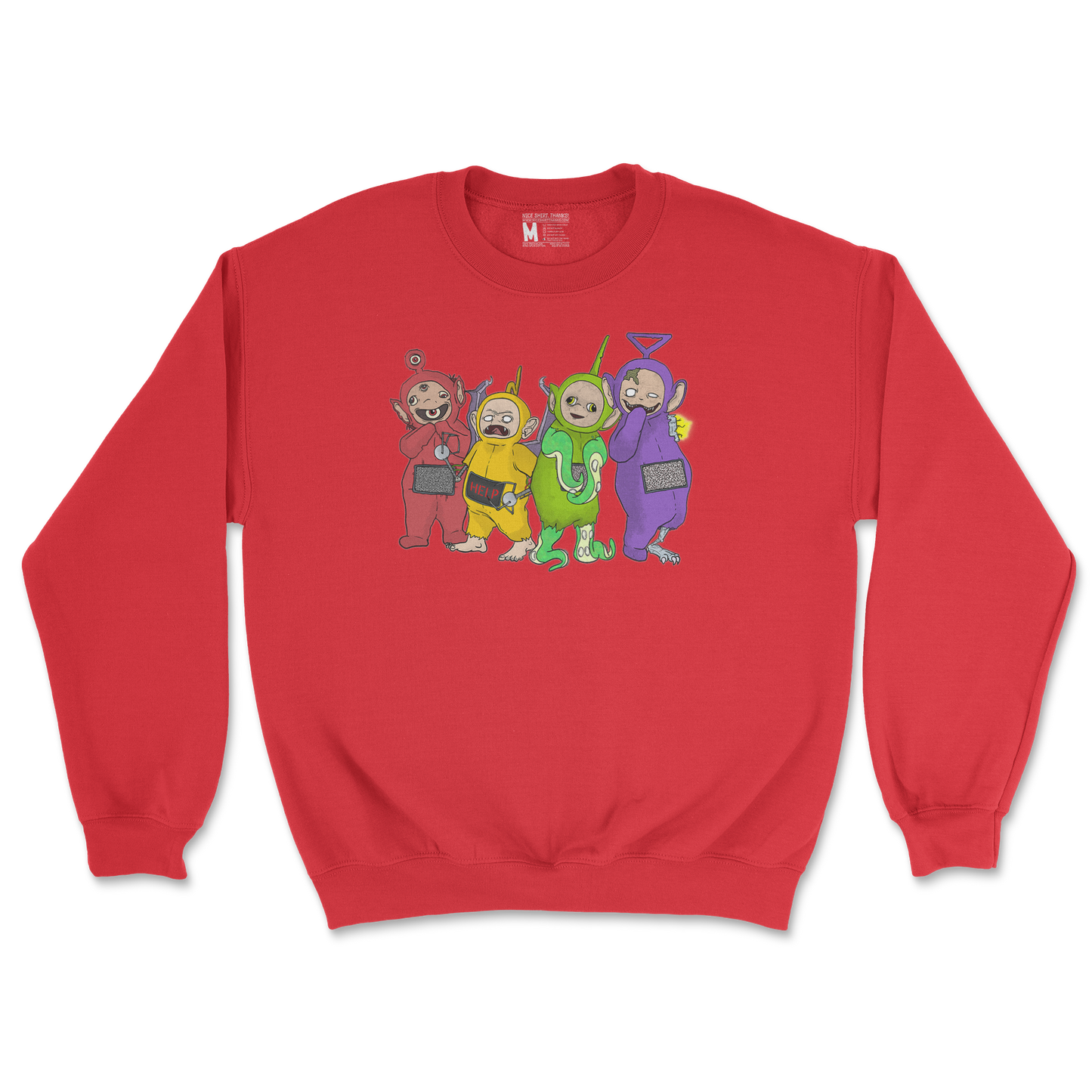 Gildan SoftStyle Crew Neck Telatubbies in Red