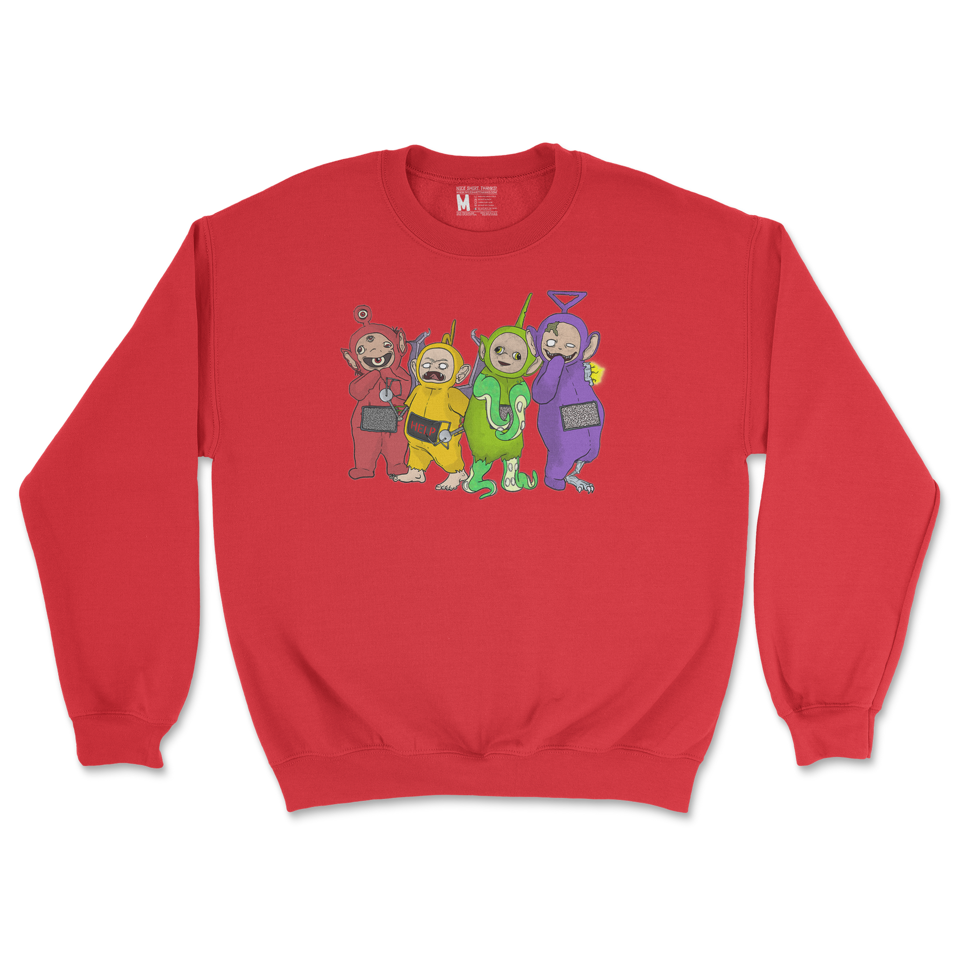 Gildan SoftStyle Crew Neck Telatubbies in Red