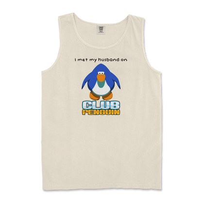 Comfort Colors Tank Top Club Penguin Husband  in Ivory