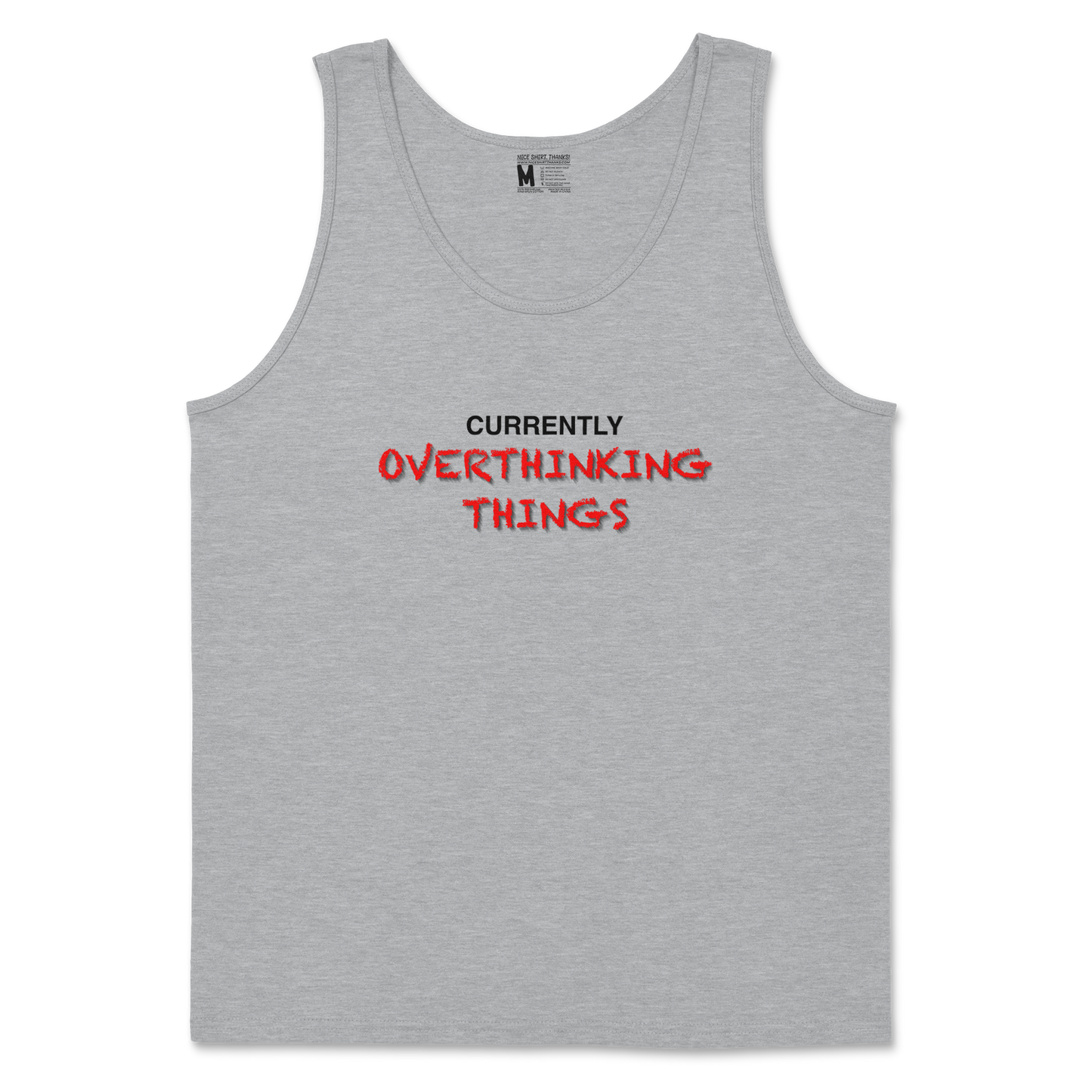 Gildan SoftStyle Tank Top For Our Lil Overthinker in Sports Grey