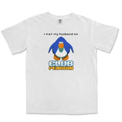 Comfort Colors T-Shirt Club Penguin Husband  in White