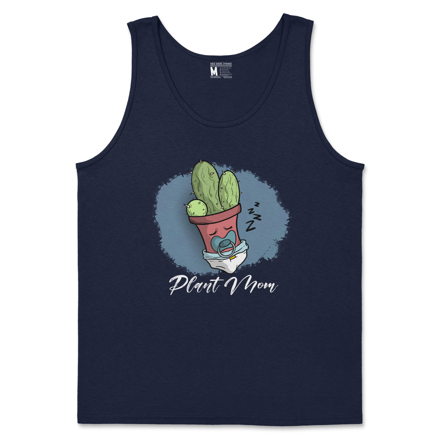 Gildan SoftStyle Tank Top Plant Mom 2 in Navy