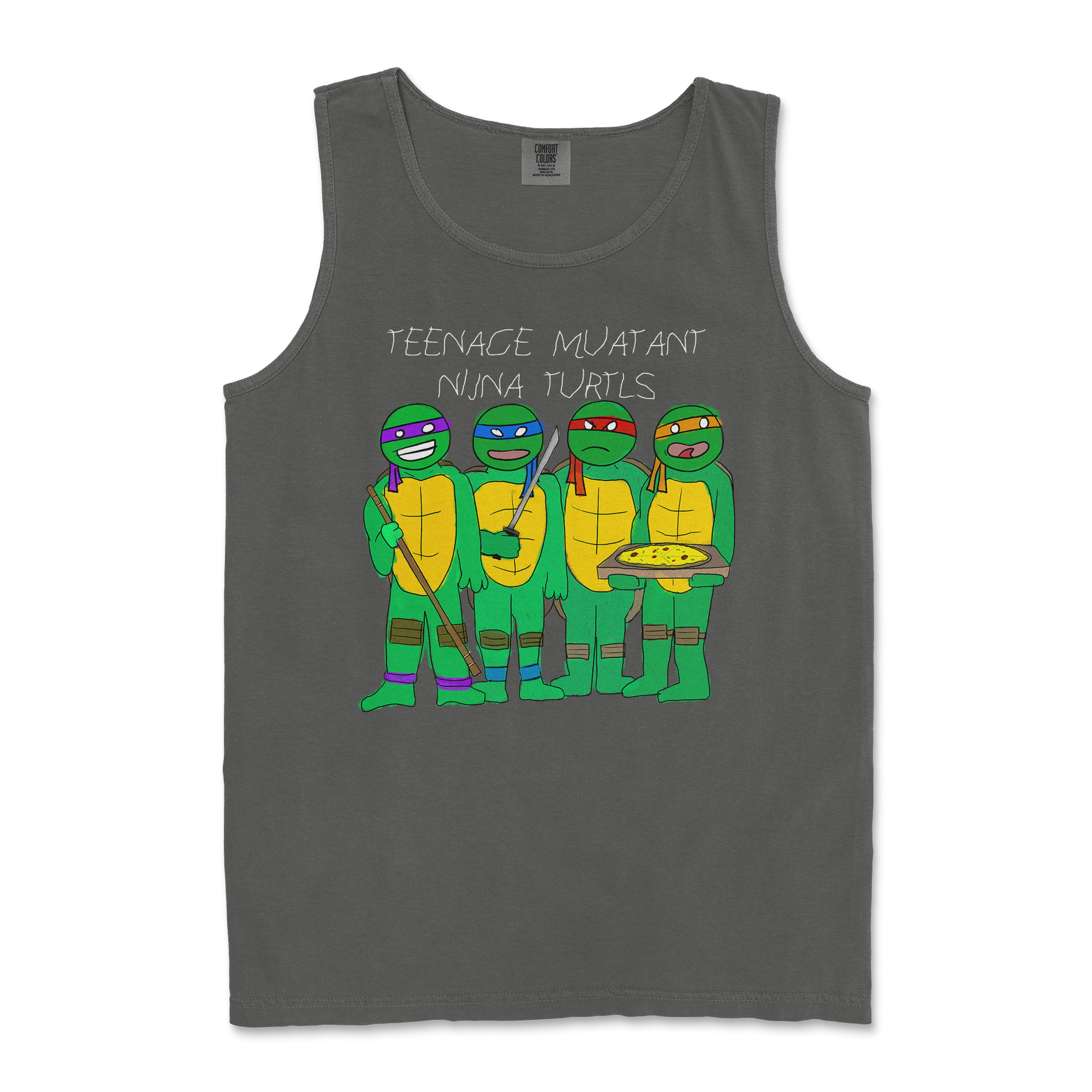 Comfort Colors Tank Top Ninja Turtles in Pepper