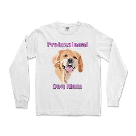 Comfort Colors Long Sleeve Dog Mom in White