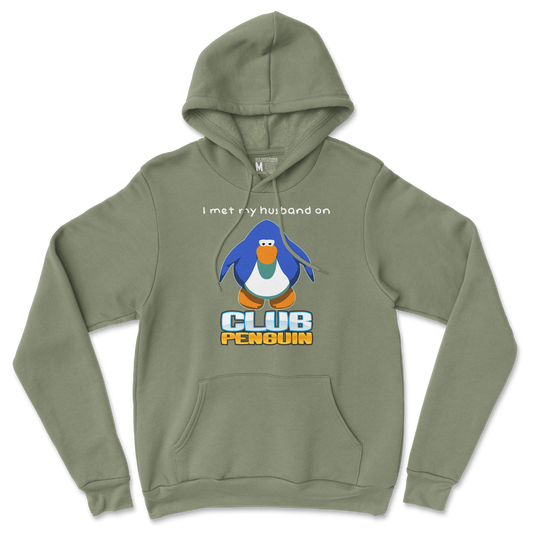 Gildan SoftStyle Hoodie Club Penguin Husband  in Military-Green