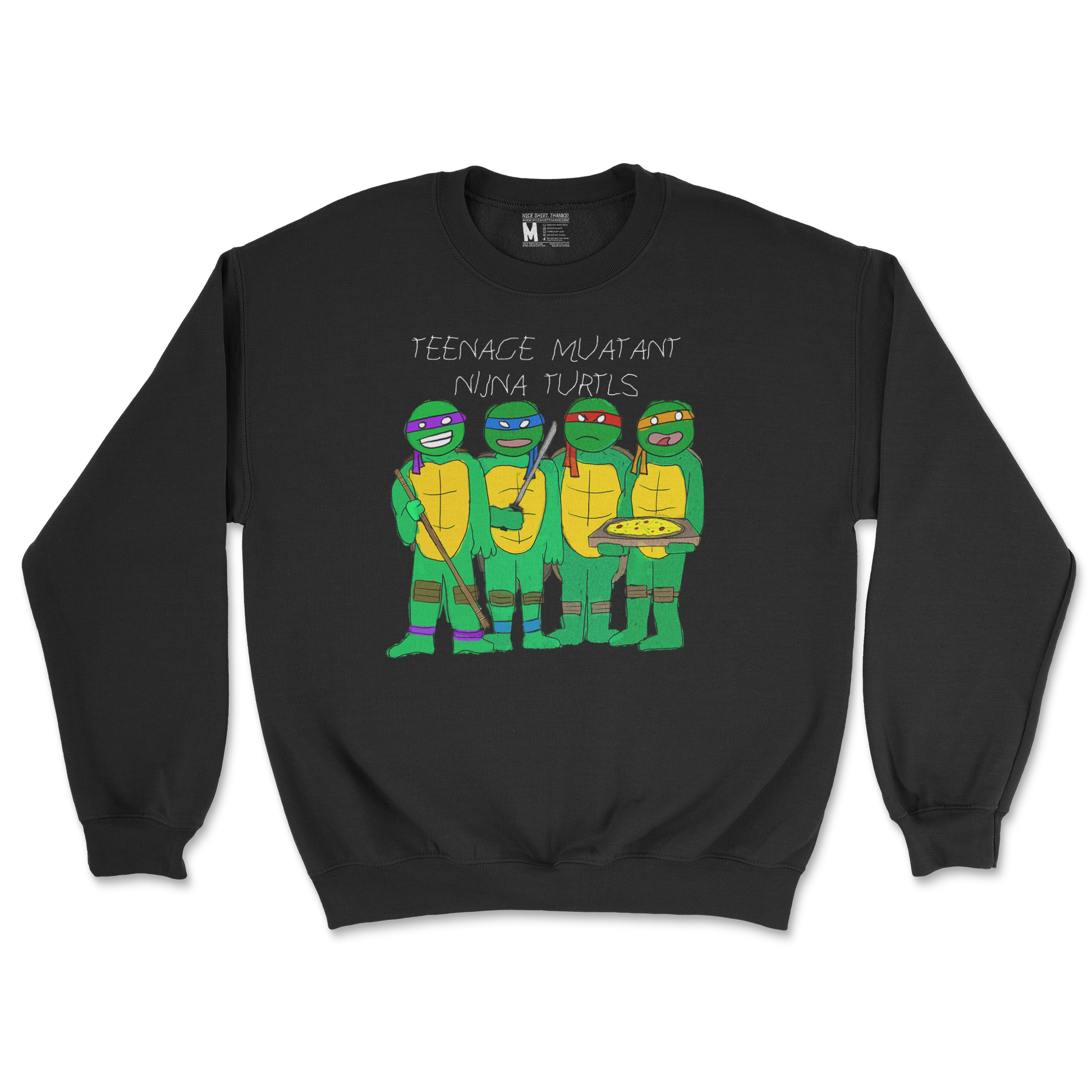 Gildan SoftStyle Crew Neck Ninja Turtles in Black