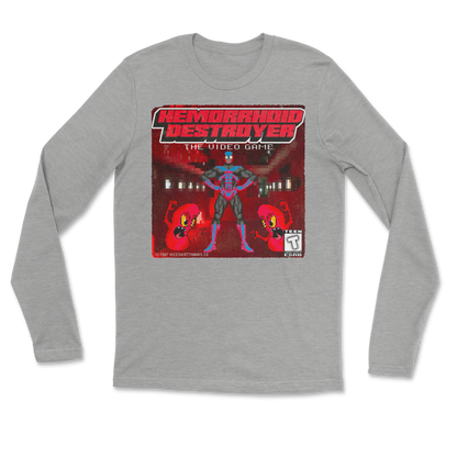 The Nice Shirt Long Sleeve Hemorrhoid Destroyer  in Heather-Gray