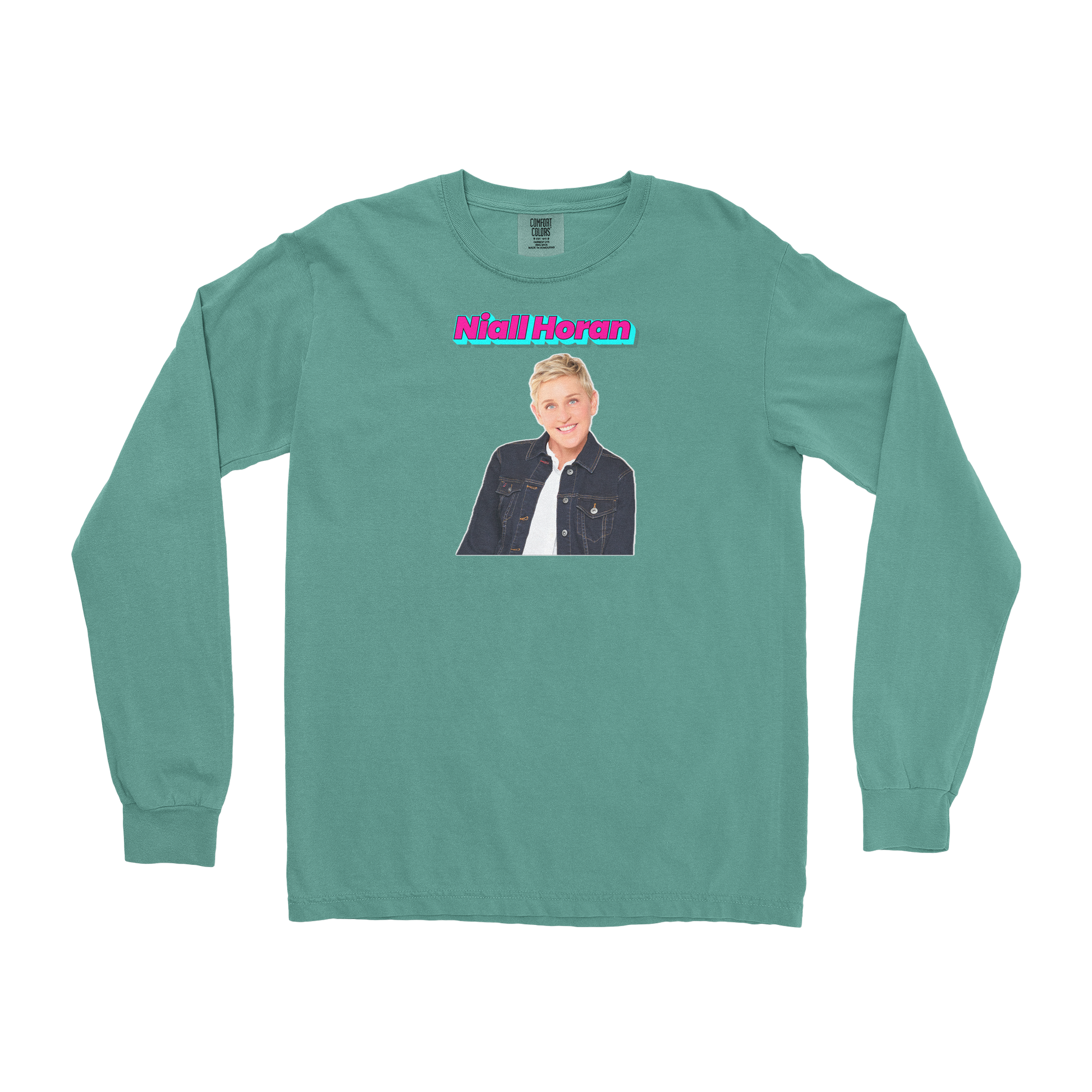 Comfort Colors Long Sleeve Niall Horan in Light-Green