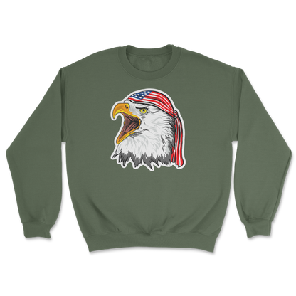 Heavy Blend Crew Neck Freedom Eagle in Military Green