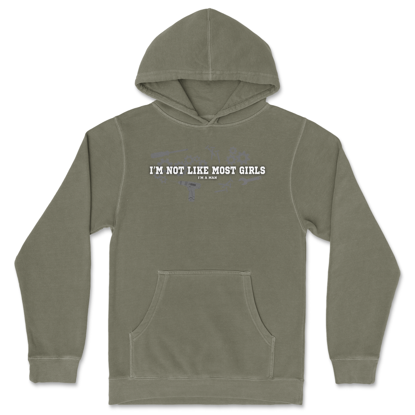 Independent Clothing Co. Hoodie Not Like Most Girls in Olive