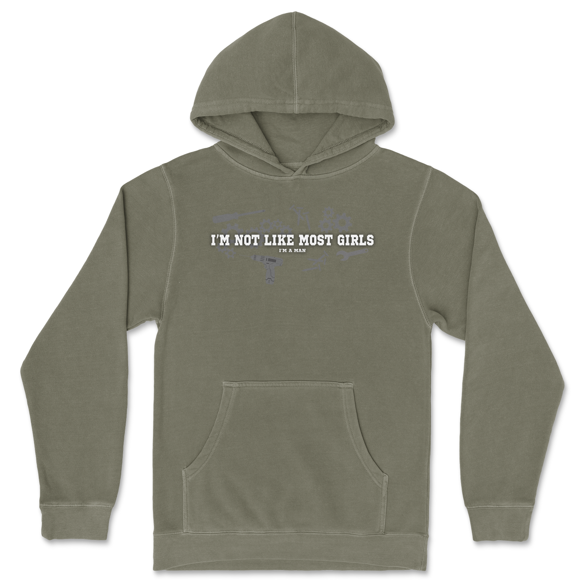 Independent Clothing Co. Hoodie Not Like Most Girls in Olive