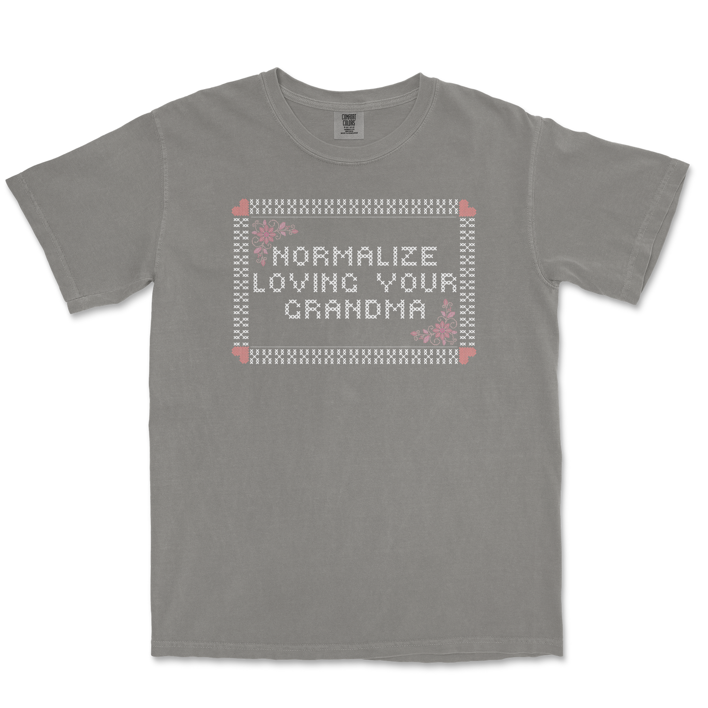 Comfort Colors T-Shirt Cross Stitch in Grey