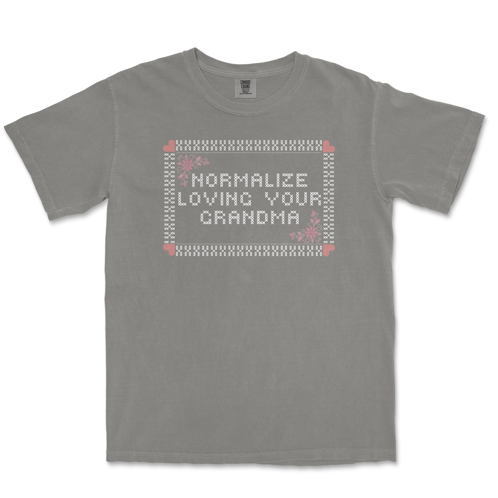 Comfort Colors T-Shirt Cross Stitch in Grey