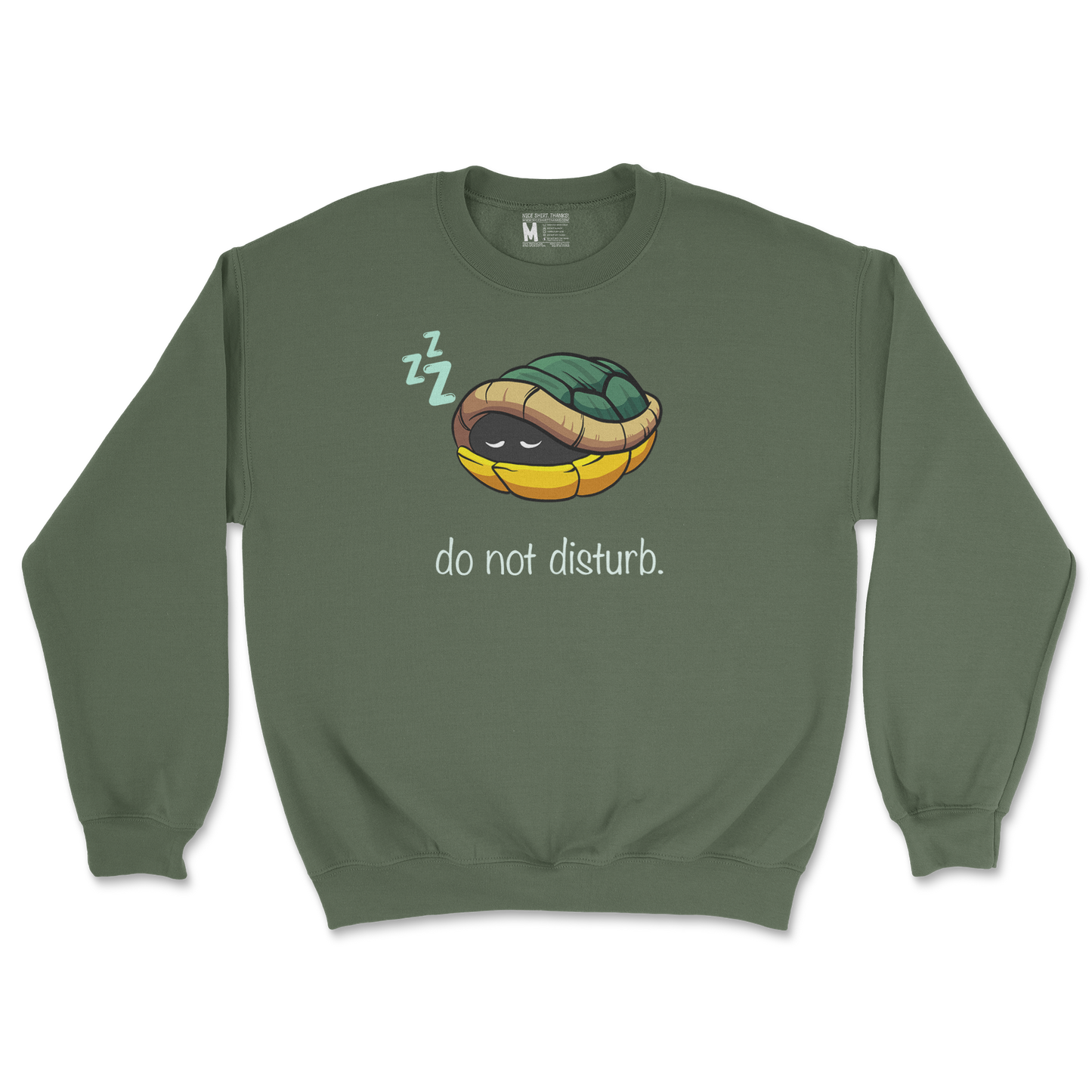 Gildan SoftStyle Crew Neck Sleepin Turtle in Military Green