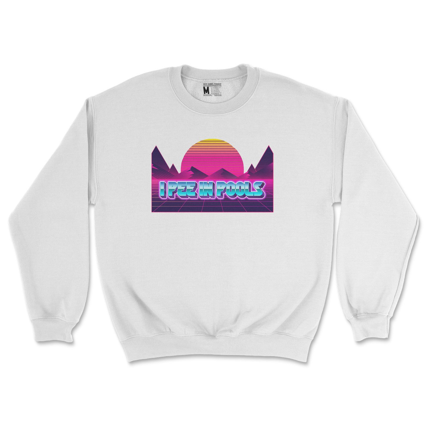 Gildan SoftStyle Crew Neck I Pee in Pools in White