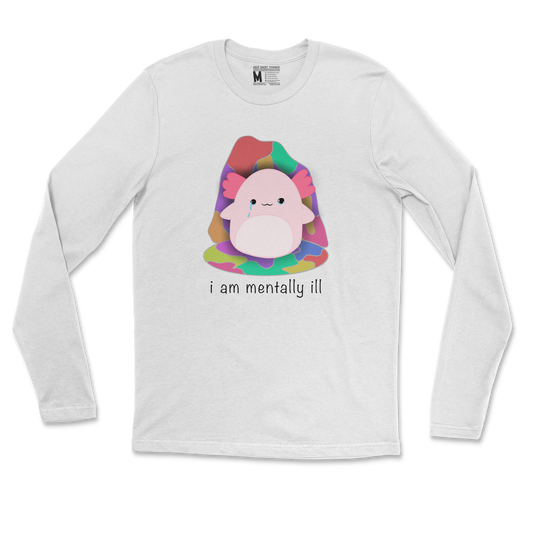 Gildan SoftStyle Long Sleeve Mentally Ill and Squishy in White