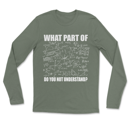 The Nice Shirt Long Sleeve Math Problem  in Military-Green