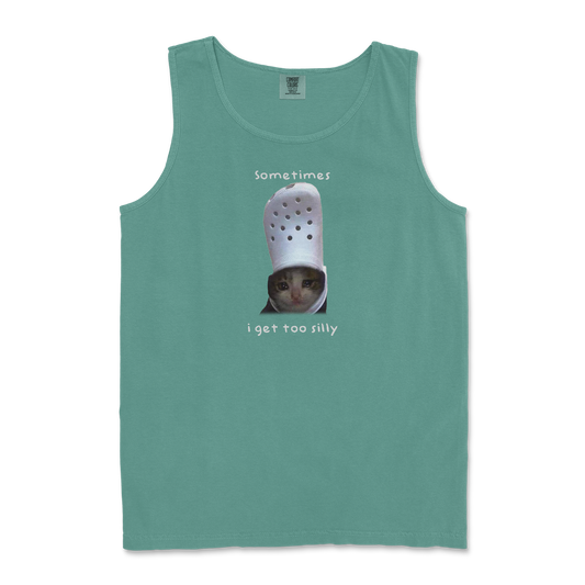 Comfort Colors Tank Top Got Too Silly  in Light-Green