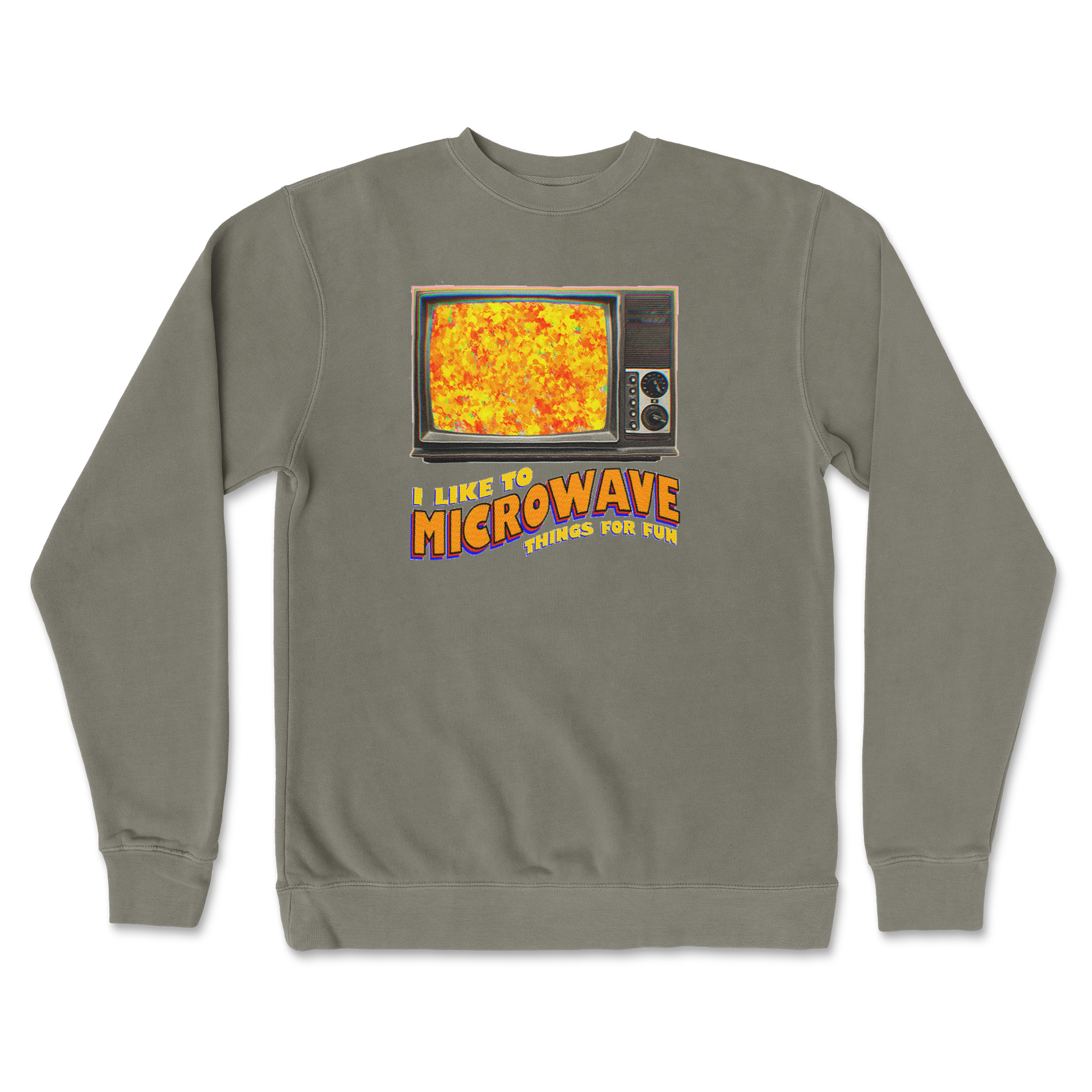 Independent Clothing Co. Crew Neck Microwave For Fun in Army