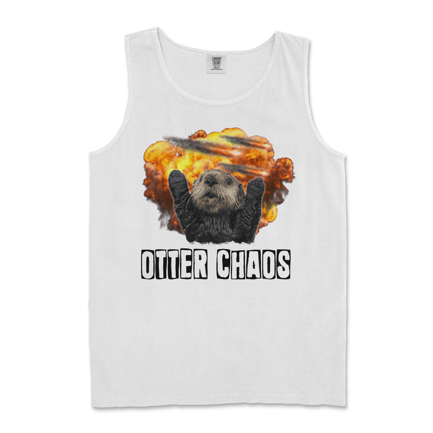 Comfort Colors Tank Top Otter Chaos in White