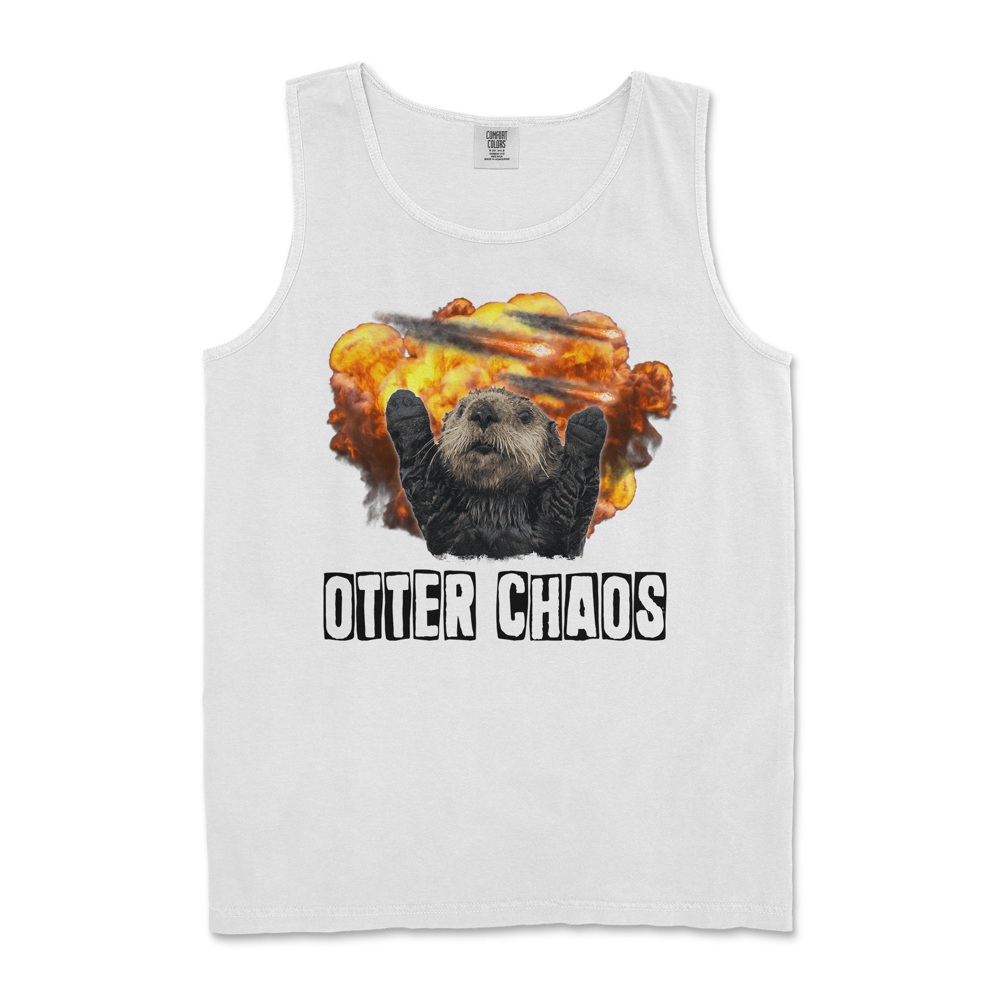 Comfort Colors Tank Top Otter Chaos in White