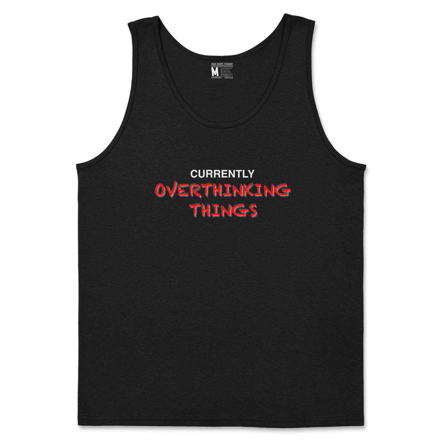 Gildan SoftStyle Tank Top For Our Lil Overthinker in Black