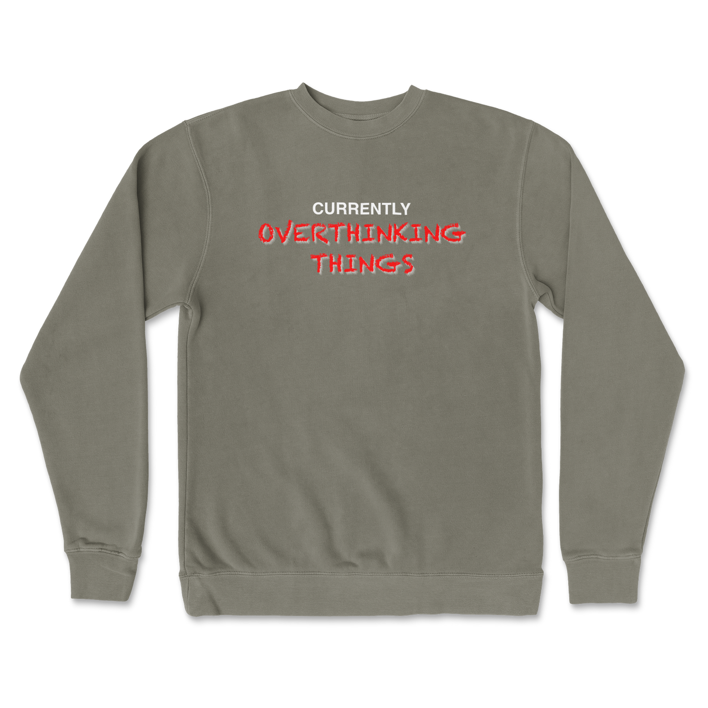 Independent Clothing Co. Crew Neck For Our Lil Overthinker in Army