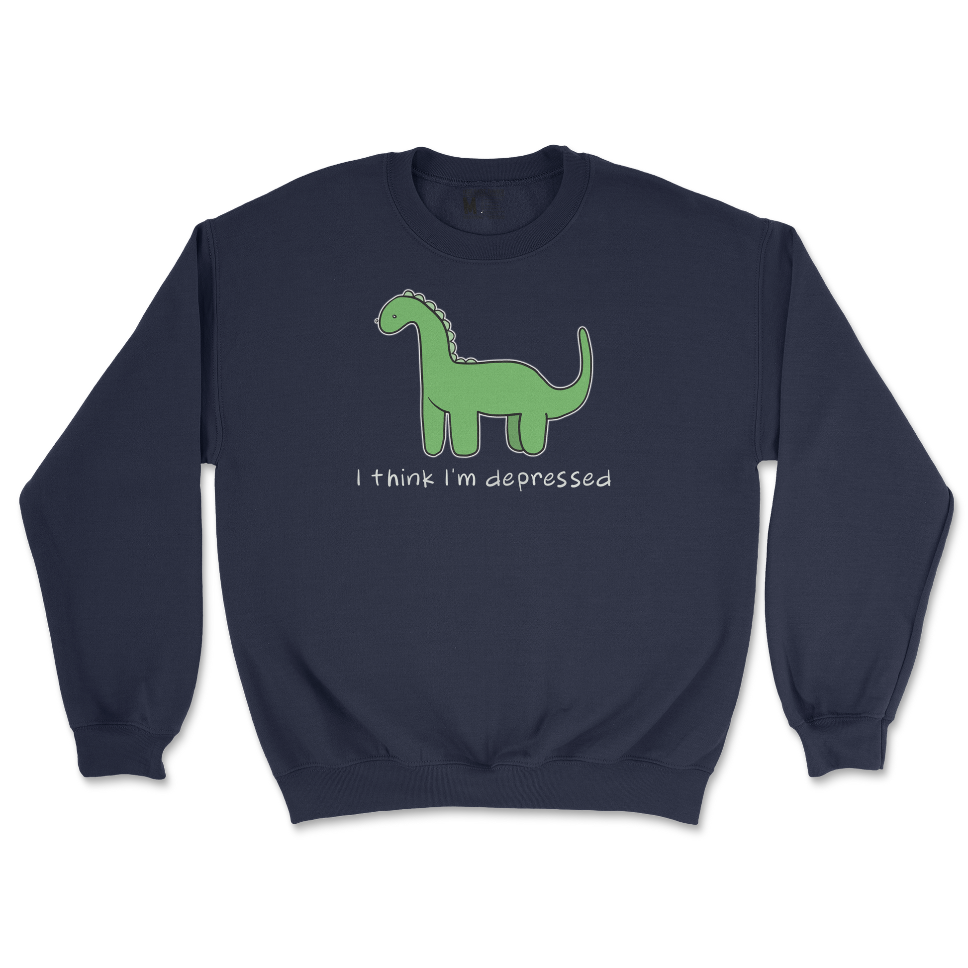 Gildan SoftStyle Crew Neck Depressed Dino  in Navy