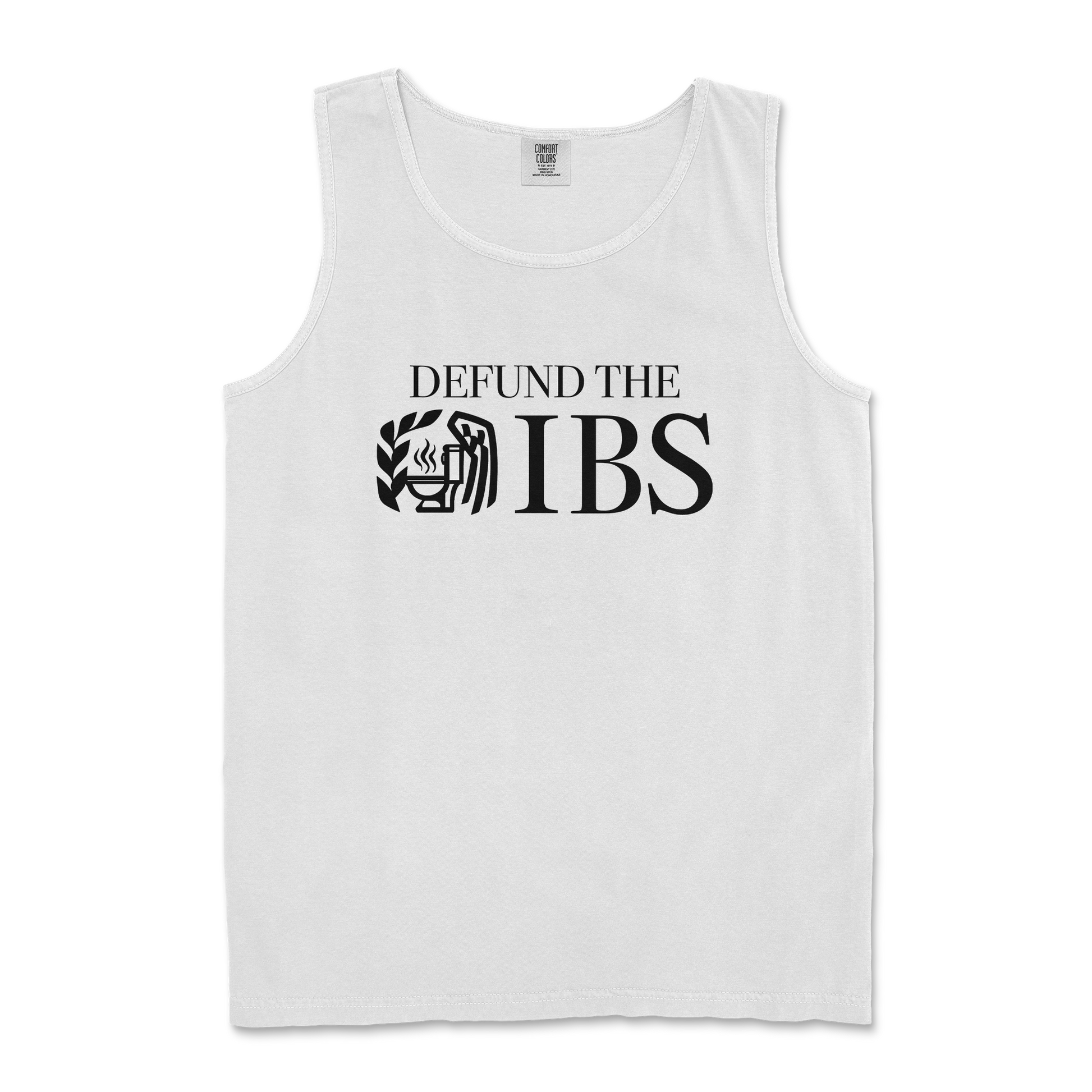 Comfort Colors Tank Top Defund The IBS in White