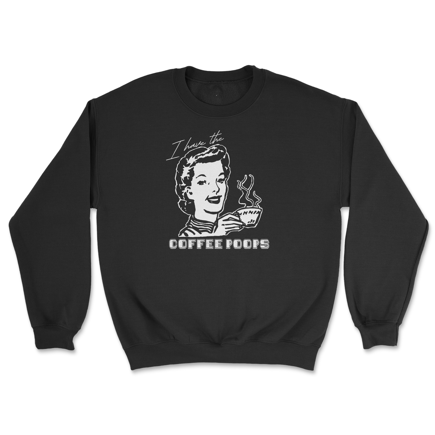 Gildan SoftStyle Crew Neck Coffee Poops  in Black