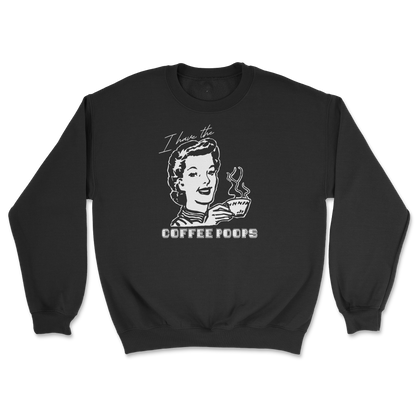 Gildan SoftStyle Crew Neck Coffee Poops  in Black