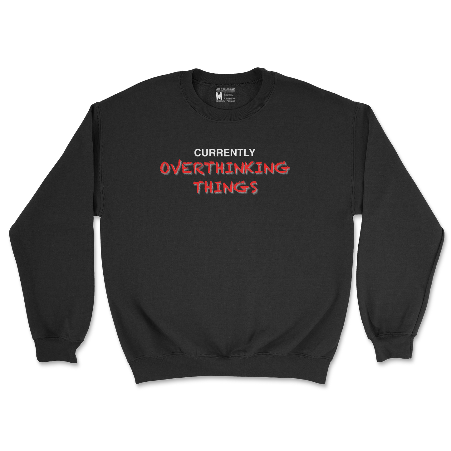 Gildan SoftStyle Crew Neck For Our Lil Overthinker in Black