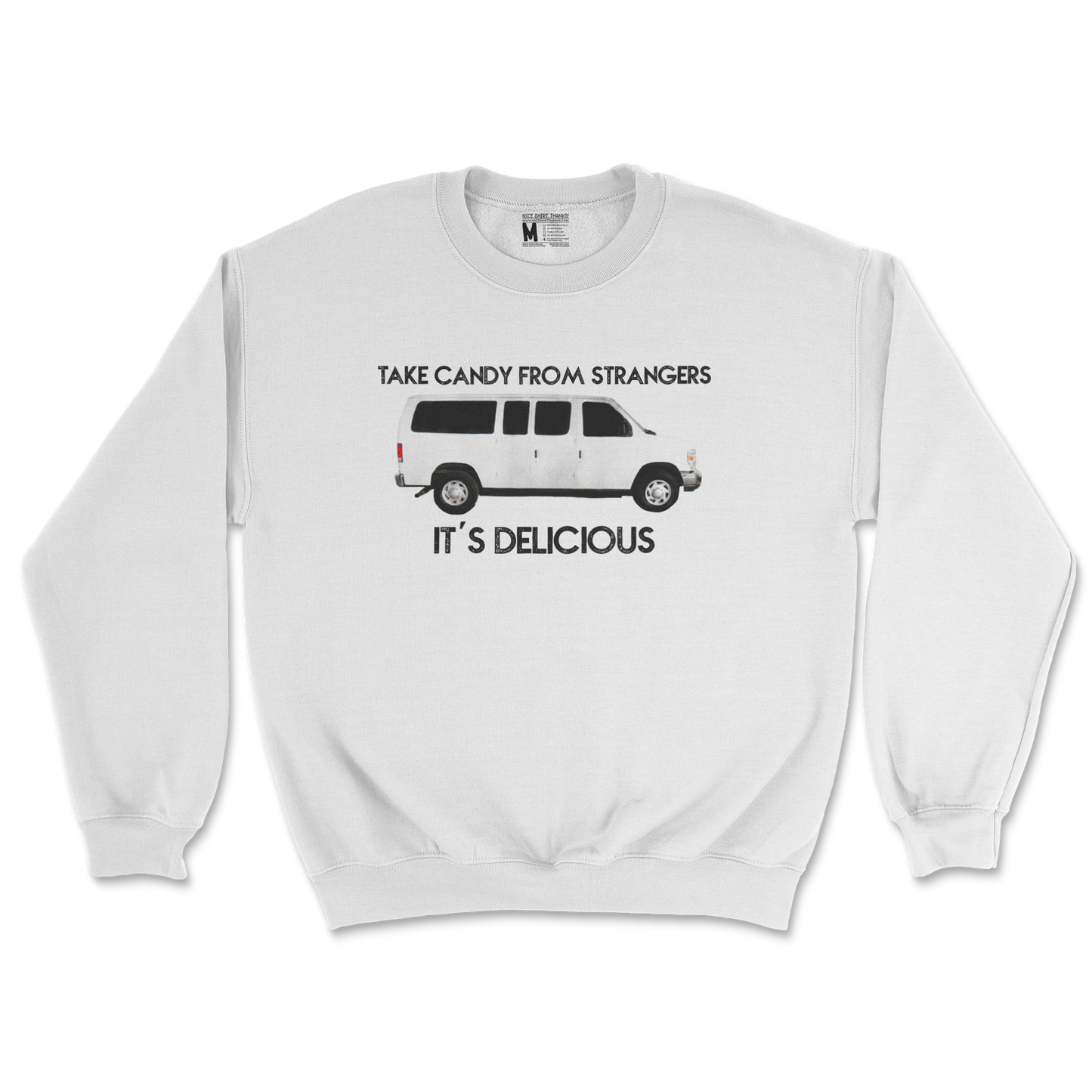 Gildan SoftStyle Crew Neck Stranger Danger in White