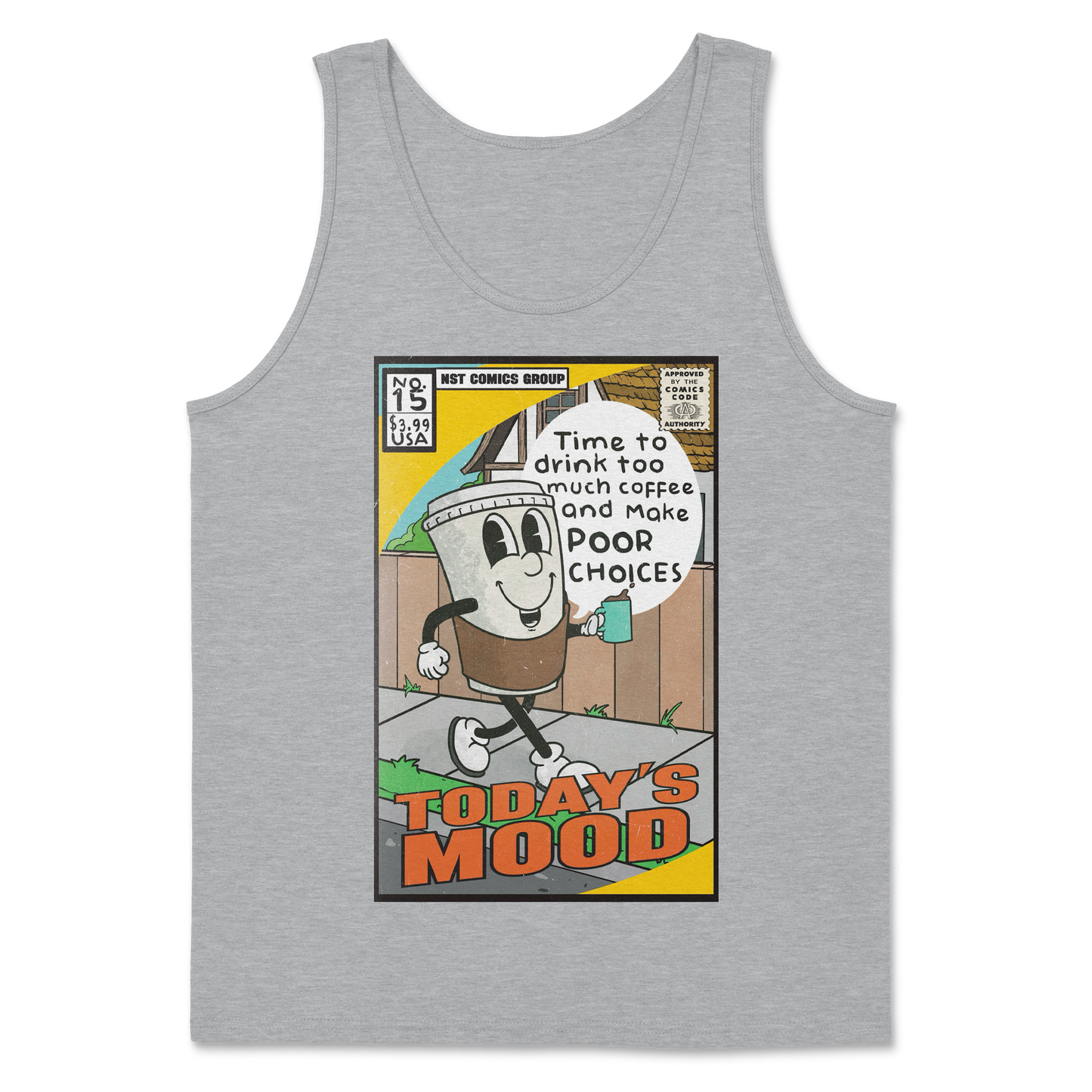 The Nice Shirt Tank Top Today's Mood in Sport-Grey