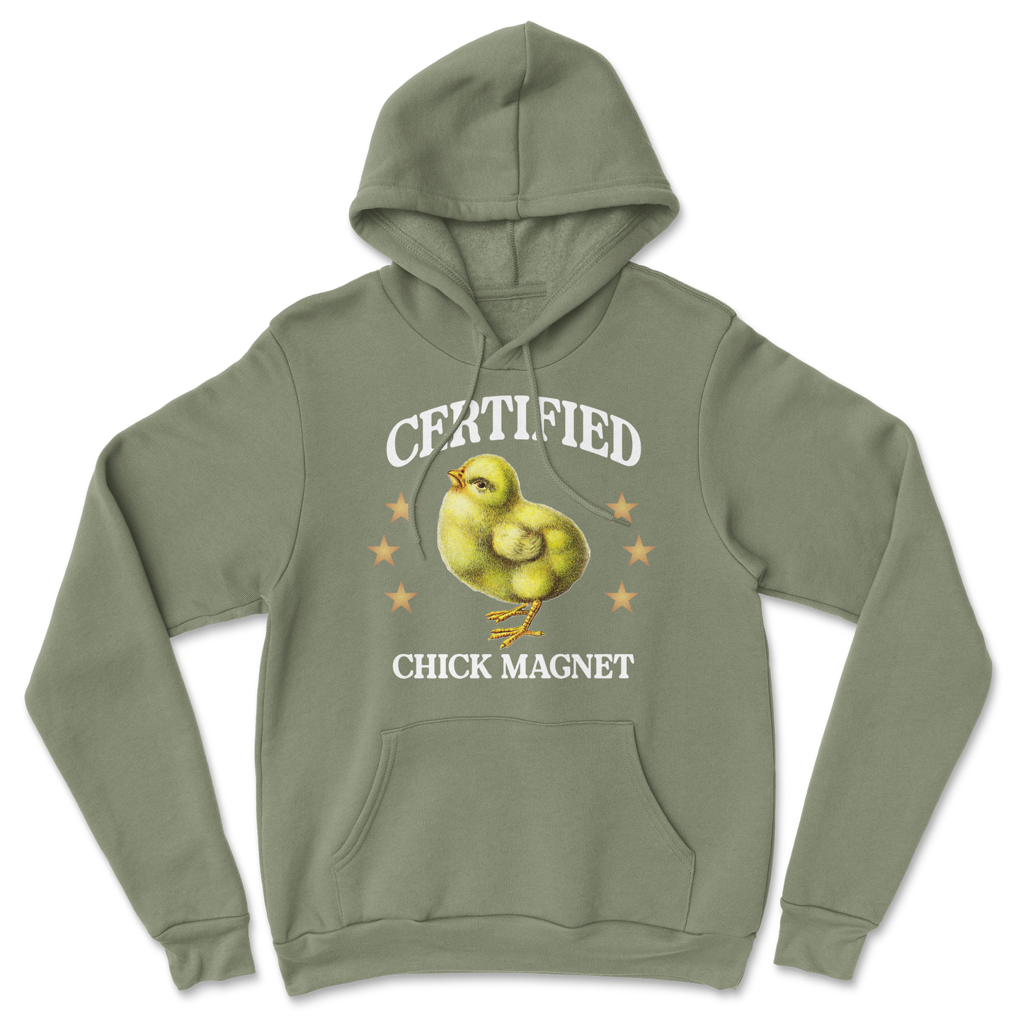 Heavy Blend Hoodie Chick Magnet in Military Green