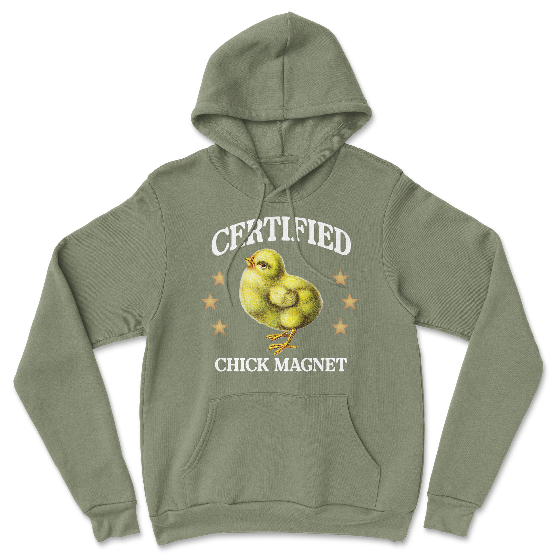 Heavy Blend Hoodie Chick Magnet in Military Green