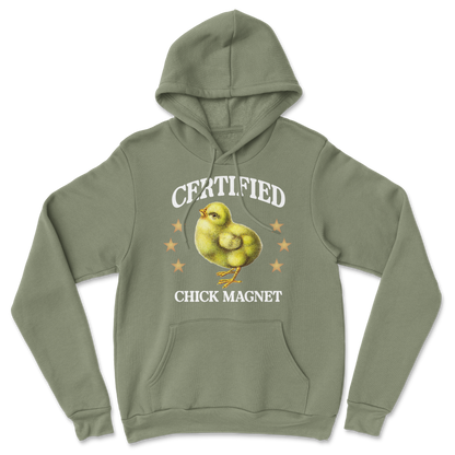 Heavy Blend Hoodie Chick Magnet in Military Green