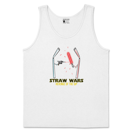 Gildan SoftStyle Tank Top Straw Wars in White