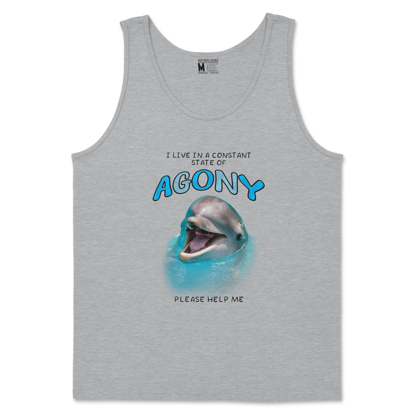 Gildan SoftStyle Tank Top Agony Dolphin in Sports Grey